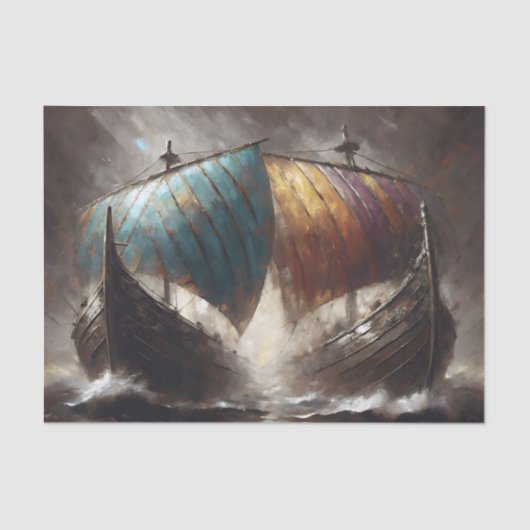 Viking Sails Clash Decoupage Seidenpapier (Vorderseite)