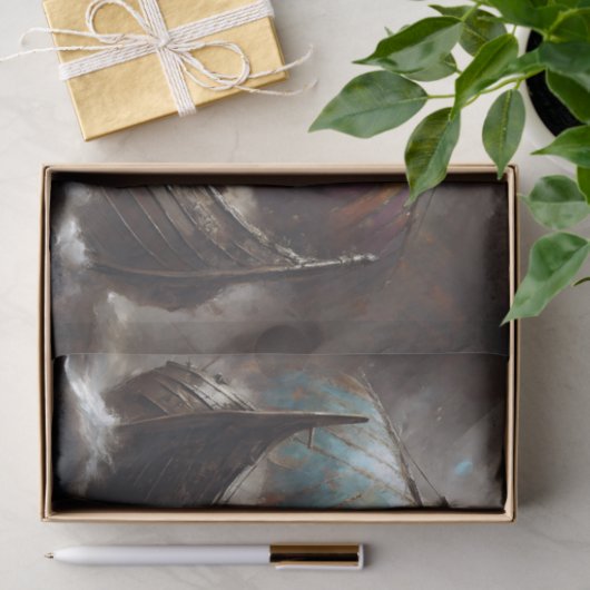 Viking Sails Clash Decoupage Seidenpapier (Geschenk)