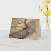 Viking-Schiff Barden Gruß-Karte Karte (Gelbe Blume)