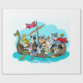 Viking Schiff gefüllt mit Corgis Geschenkpapier (Flach)