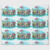 Viking Schiff gefüllt mit Corgis Geschenkpapier (Flach)