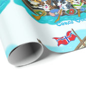 Viking Schiff gefüllt mit Corgis Geschenkpapier (Rolleneckpunkt)