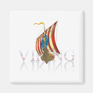 Viking Schiff reflektiert auf geheimnisvollem Wass Magnet