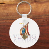 Viking Schiff reflektiert auf geheimnisvollem Wass Schlüsselanhänger (Vorderseite)