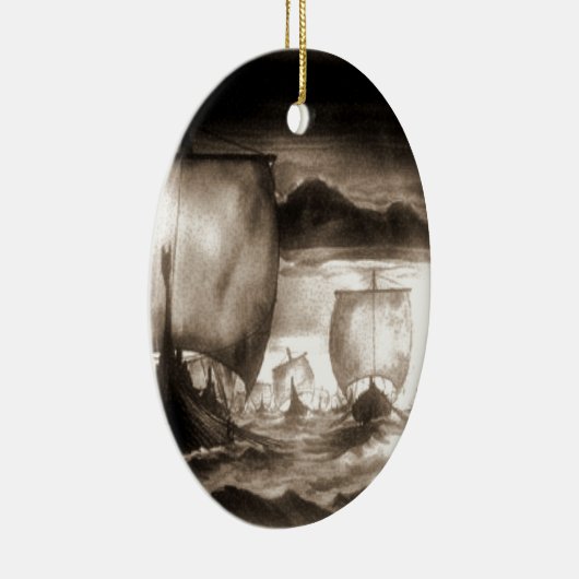 VIKING-SCHIFFE KERAMIKORNAMENT (Rechts)