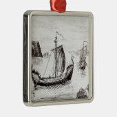 Viking-Schiffe Silbernes Ornament (Rechts)