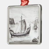 Viking-Schiffe Silbernes Ornament (Links)