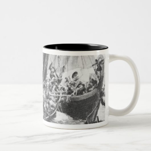 Viking-Schiffe Zweifarbige Tasse (Rechts)