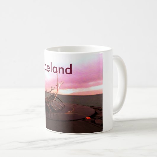 VIKING-SCHIFFS-STATUE - ISLAND KAFFEETASSE (VorderseiteRechts)