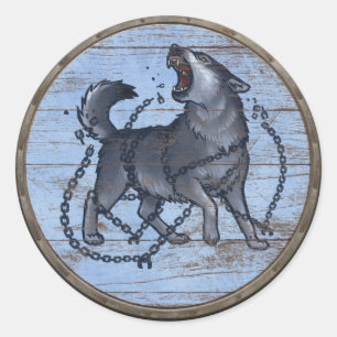 Viking-Schild-Aufkleber - Fenrir Runder Aufkleber