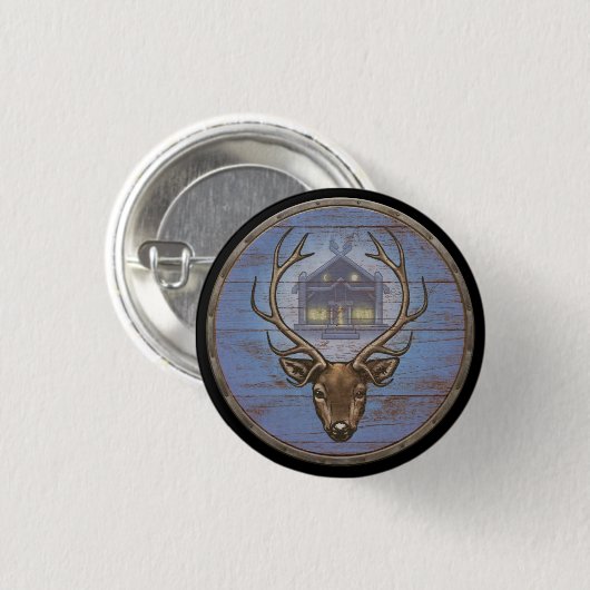 Viking-Schild-Knopf - Eikþyrnir Button (Vorne & Hinten)