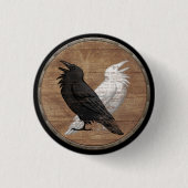 Viking-Schild-Knopf - Odins Raben Button (Vorderseite)