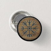 Viking-Schild-Knopf - Vegvísir Button (Vorne & Hinten)