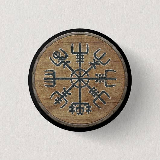 Viking-Schild-Knopf - Vegvísir Button (Vorderseite)
