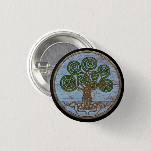 Viking-Schild-Knopf - Yggdrasil Button (Vorne & Hinten)