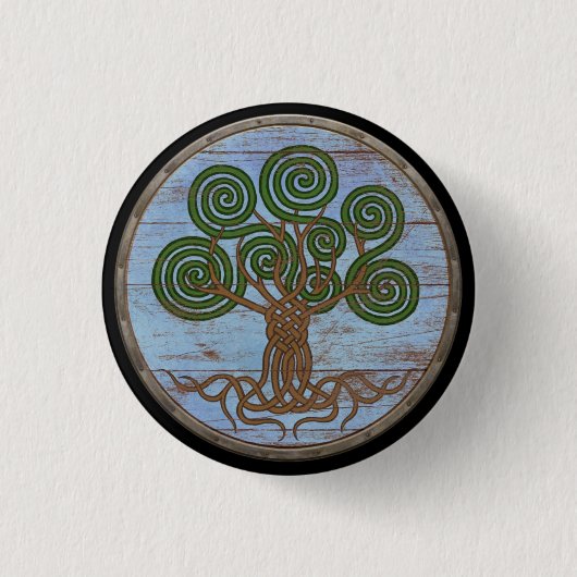 Viking-Schild-Knopf - Yggdrasil Button (Vorderseite)