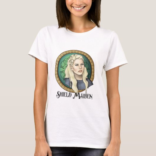 Viking-Schild-Mädchen T-Shirt (Vorderseite)