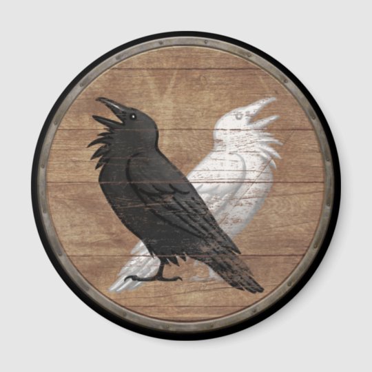 Viking Schild Magnet Odins Raben Magnet Zazzle De