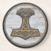 Viking-Schild - Mjolnir Sandstein Untersetzer (Vorne)