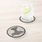 Viking-Schild - Mjolnir Sandstein Untersetzer (Seite)