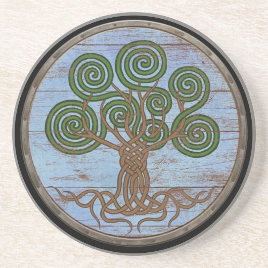 Viking-Schild - Yggdrasil Sandstein Untersetzer (Vorne)