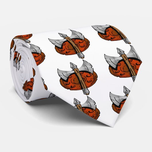 Viking Shield & Battle Ax Krawatte (Gerollt)