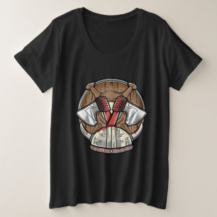 Viking Shield - Cartoon-Logo Große Größe T-Shirt