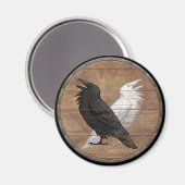 Viking Shield Magnet - Odins Ravens (Vorderseite/Rückseite)