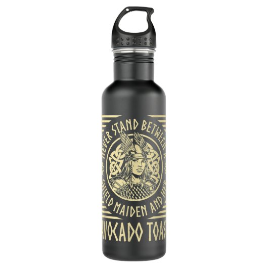 Viking Shield Maiden Avocado Toast Lover Norse Spa Edelstahlflasche (Vorderseite)