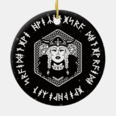 Viking Shield Maiden Celtic Warrior Keramik Ornament (Hinten)