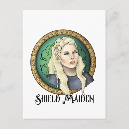 Viking Shield Maiden Postkarte (Vorderseite)