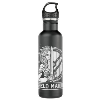 Viking Shield Maiden Weibliche Kriegerin Norse Myt Edelstahlflasche