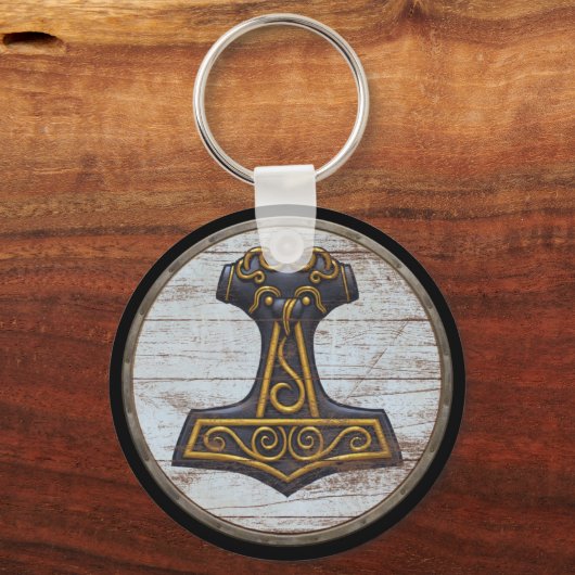 Viking Shield Schlüsselanhänger - Thors Hammer (Vorderseite)
