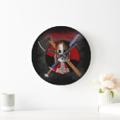 VIKING – Shield Skull Clock Große Wanduhr (Zuhause)