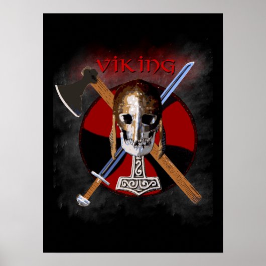 VIKING - Shield Skull Poster (Vorne)