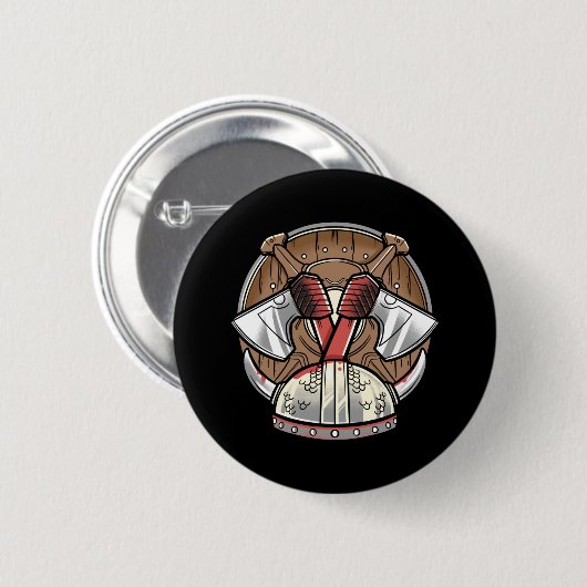 Viking Shield - Warrior-Logo Button (Vorne & Hinten)