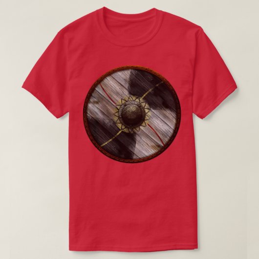 Viking Shield Zwei Töne plus rote Ampelgelbe Linie T-Shirt (Design vorne)