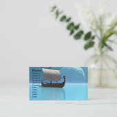 Viking Ship 2 Business Card Visitenkarte (Stehend Vorderseite)