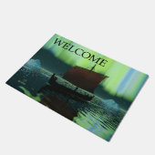 Viking Ship and Northern Lights - Willkommen Fußmatte (Schrägansicht)