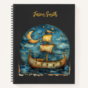 Viking Ship Back to School Notebook Personalisiert Notizblock