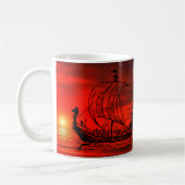 Viking Ship bei Sonnenuntergang am Roten Meer Kaffeetasse (Links)