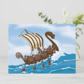 Viking Ship Einladung (Stehend Vorderseite)