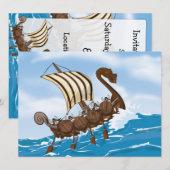 Viking Ship Einladung (Vorne/Hinten)