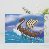 Viking Ship Einladung (Stehend Vorderseite)