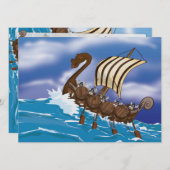 Viking Ship Einladung (Vorne/Hinten)
