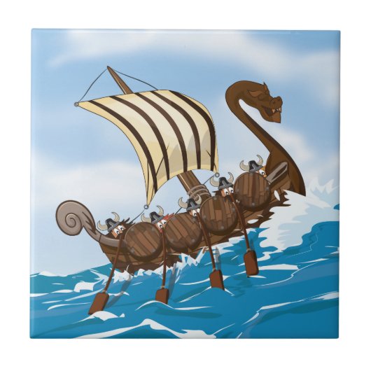 Viking Ship Fliese (Vorderseite)