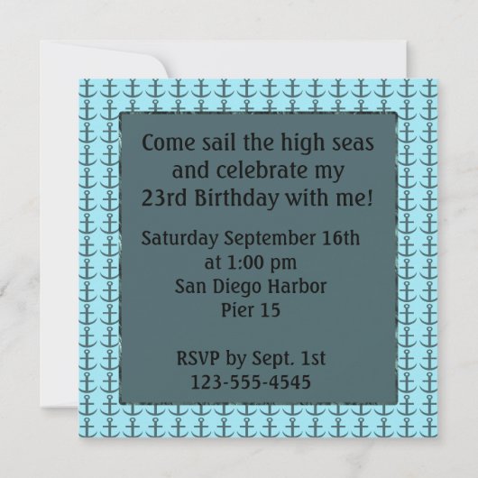 Viking Ship Geburtstag Einladung (Rückseite)