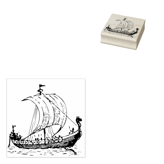 Viking Ship Gummistempel (Stempel)