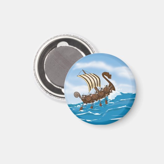 Viking Ship Magnet (Vorderseite/Rückseite)