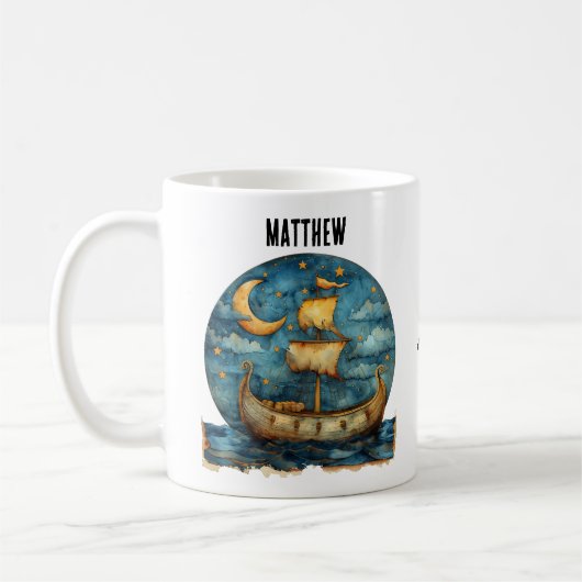 Viking Ship Personalisiert Coffee Tasse (Links)